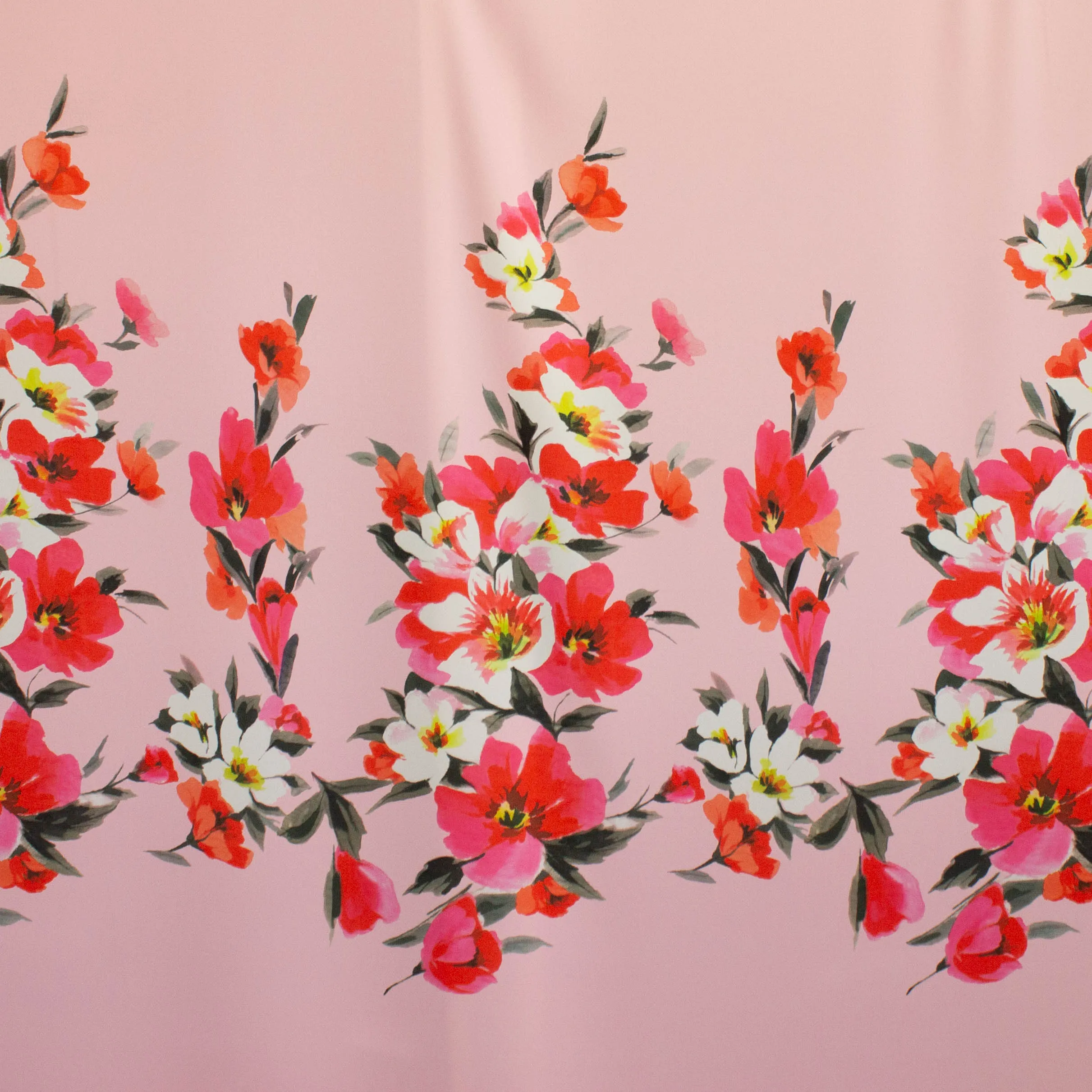 Paneel 120cm Lorré roos met rood witte bloemen